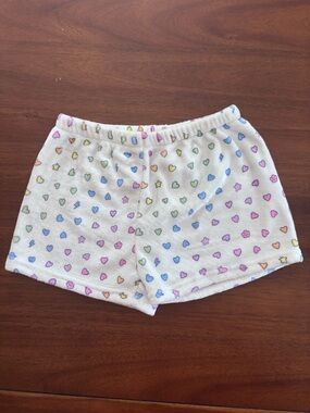 Top Trenz rainbow heart shorts 7/8 soft fluffy terry beach pool summer girls new